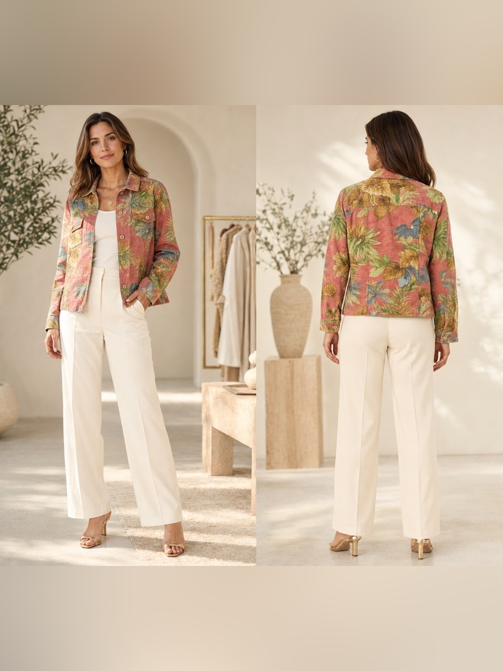 Coldwater Creek Tropical Floral Cotton Jacket – Size M